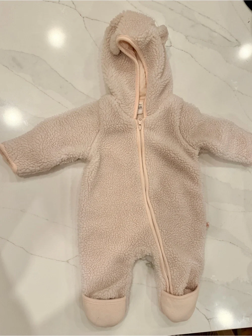 Baby Gap Sherpa Bear Bunting / One-Piece Snowsuit – 0-3 Months
